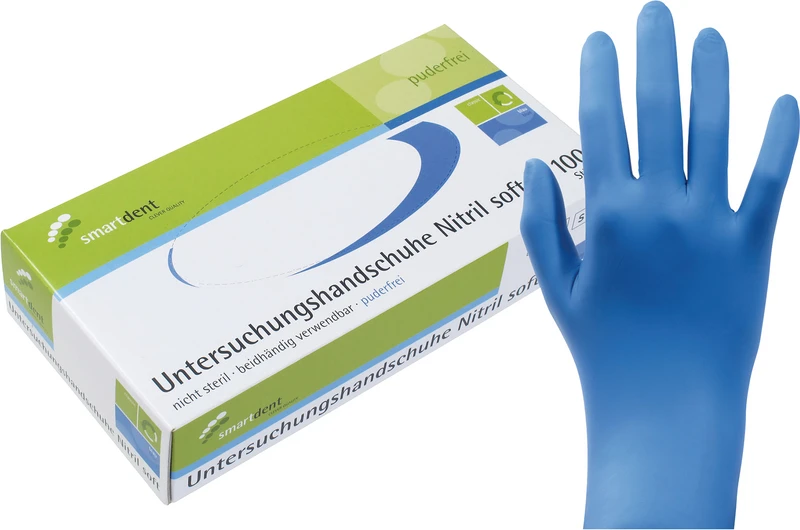 smart Nitrilhandschuhe Soft PF  Packung  100 Stück puderfrei, blau, M