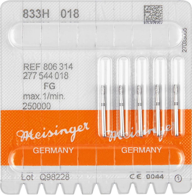 Diamanten 833  Packung  5 Stück schwarz supergrob, FG, Figur 277 Ei, 3,4 mm, ISO 018