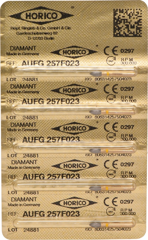 Diamant AuFG 257  Packung  5 Stück gelb extra fein, FG, Figur 257, ISO 023