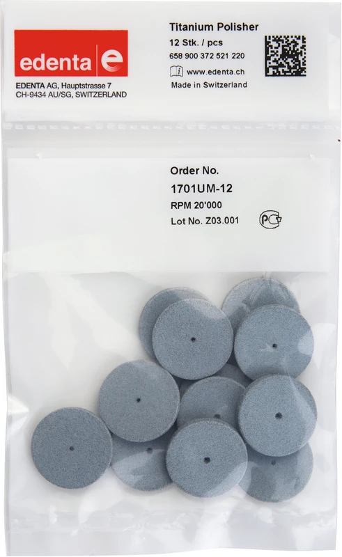 Titan Polierer  Packung  12 Stück unmontiert, grau, Figur 372, 3 mm, ISO 220