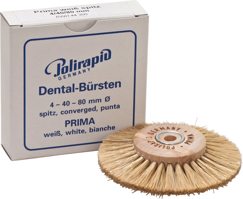 Prima Rundbürsten  Stück  mit HK, 4-reihig, Chungking weiß spitz, Kern: Ø 40 mm, Außen: Ø 80 mm