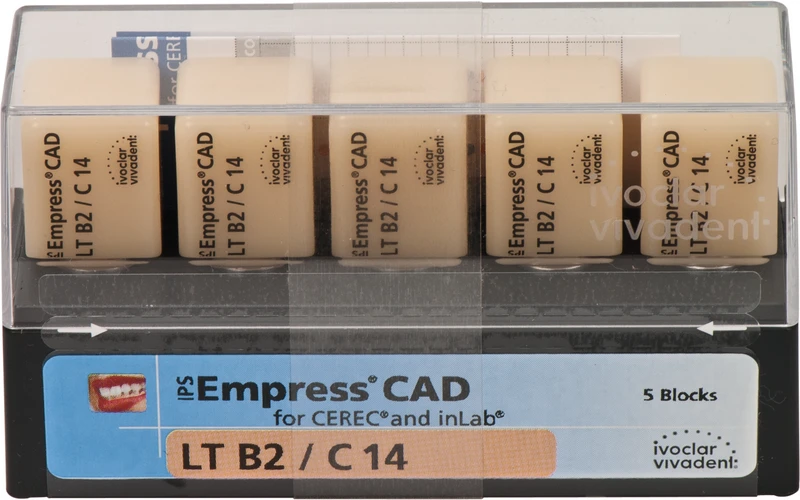 IPS Empress® CAD A-D for CEREC  Packung  5 Stück Gr. C14, B2 LT