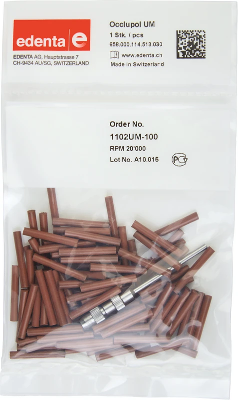 Occlupol  Packung  100 Stück unmontiert, rot mittel, Figur 114, 22 mm, ISO 030