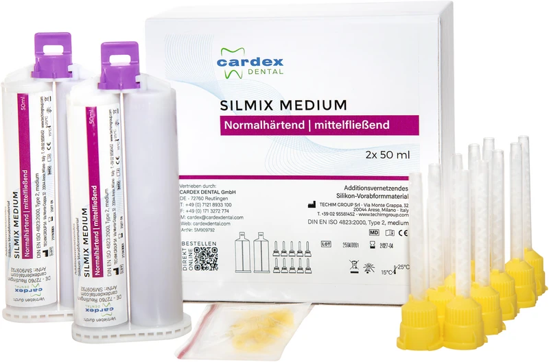Silmix Medium   Packung  2 x 60 g Doppelkartusche medium, violett, Zubehör