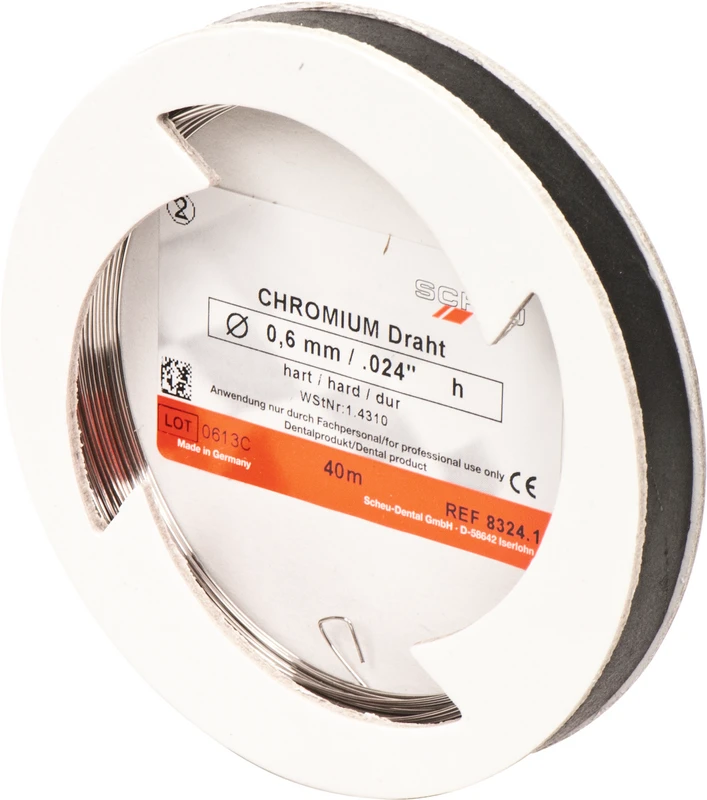 CHROMIUM Spulendraht  Laborpackung  40 m Stärke 0,6 mm, hart
