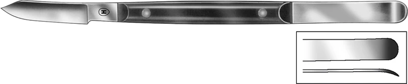 Wachsmesser nach Fahnenstock  Stück  HSL 112-13, 130 mm, schwarzes Holzheft