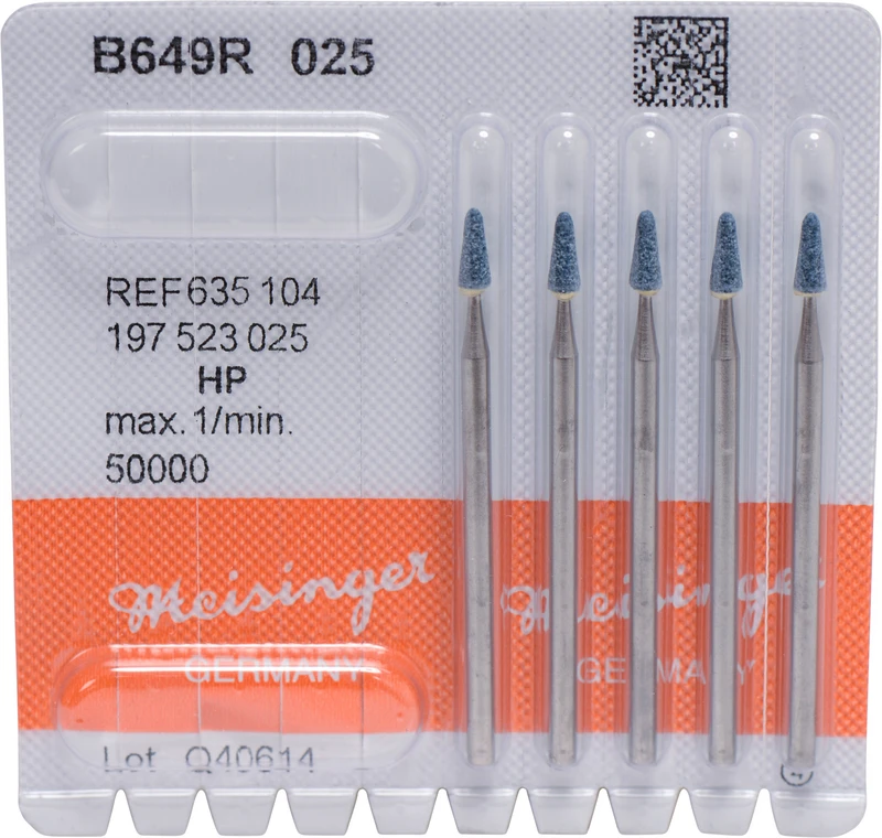 Keramische Schleifer B649R  Packung  5 Stück blau mittel, HP, Figur 197, 6 mm, ISO 025