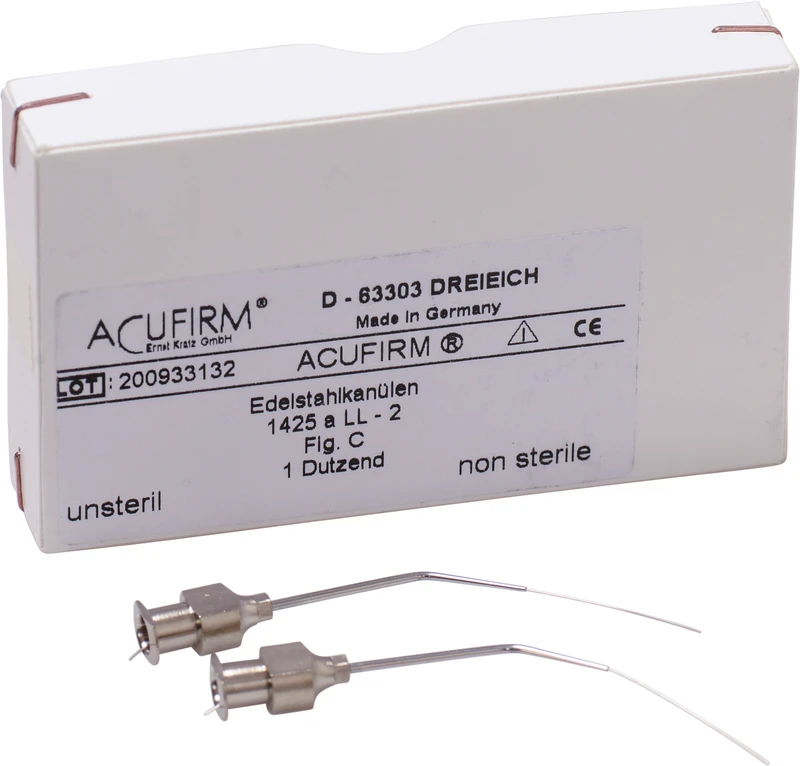 Spülkanülen  Packung  12 Stück gebogen, länge 30 mm, Ø 1,2\0,6 mm