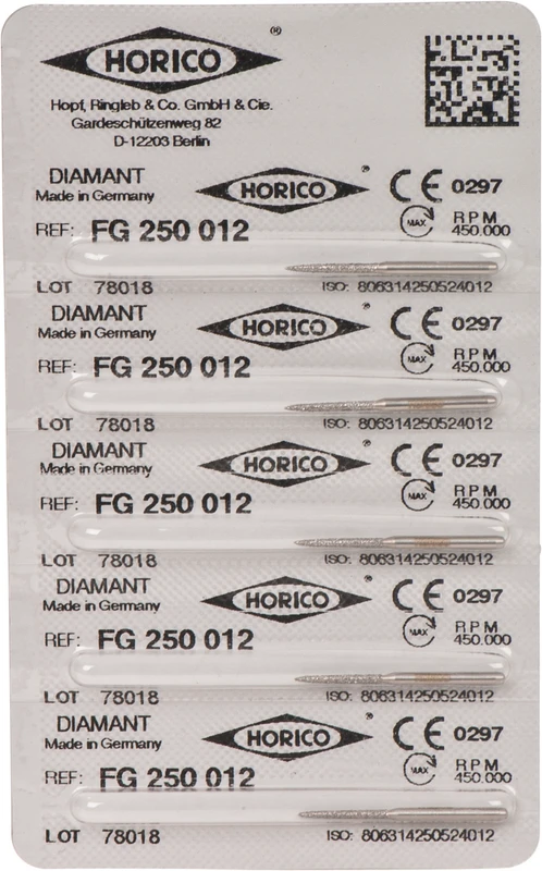 Diamantschleifer 250  Packung  5 Stück FG, Figur 250, 10 mm, 012