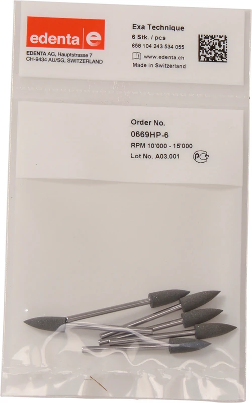 Exa Technique  Packung  6 Stück grau mittel, HP, Figur 243, 15,5 mm, ISO 055