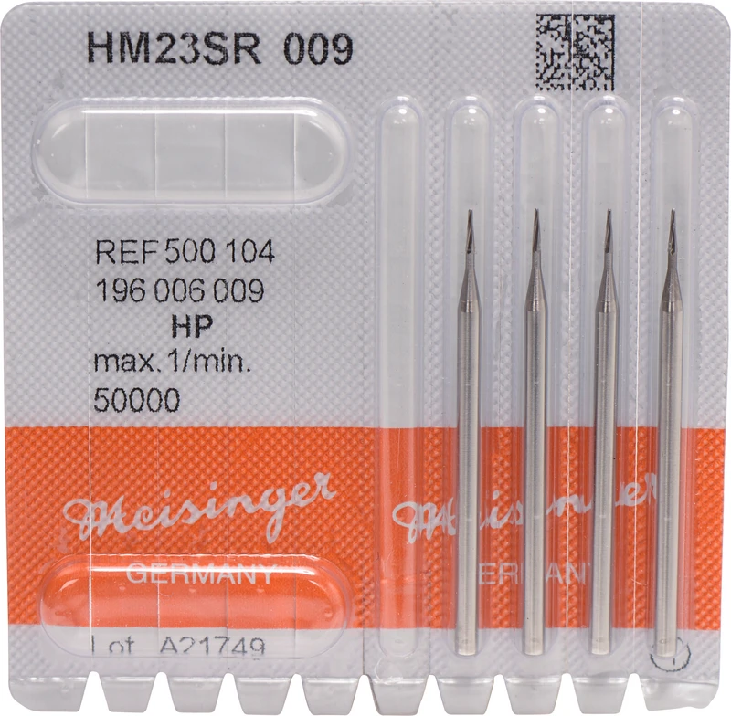 HM Fissurenbohrer 23  Packung  5 Stück HP, Figur 196 konisch spitz, 4,2 mm, ISO 009
