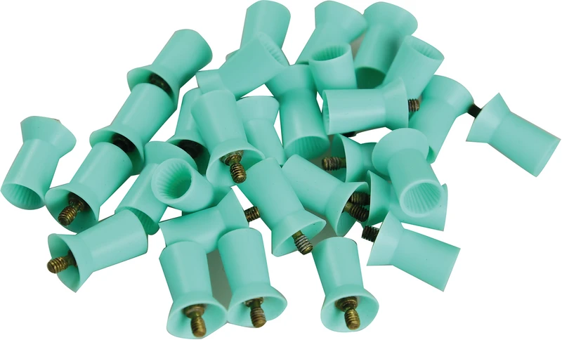 Farbige Prophy Cups  Packung  120 Stück türkis gerippt, weiches Gummi, Screw-Type