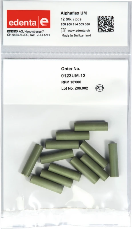 Alphaflex  Packung  12 Stück unmontiert, grün, Figur 114, 22 mm, ISO 060