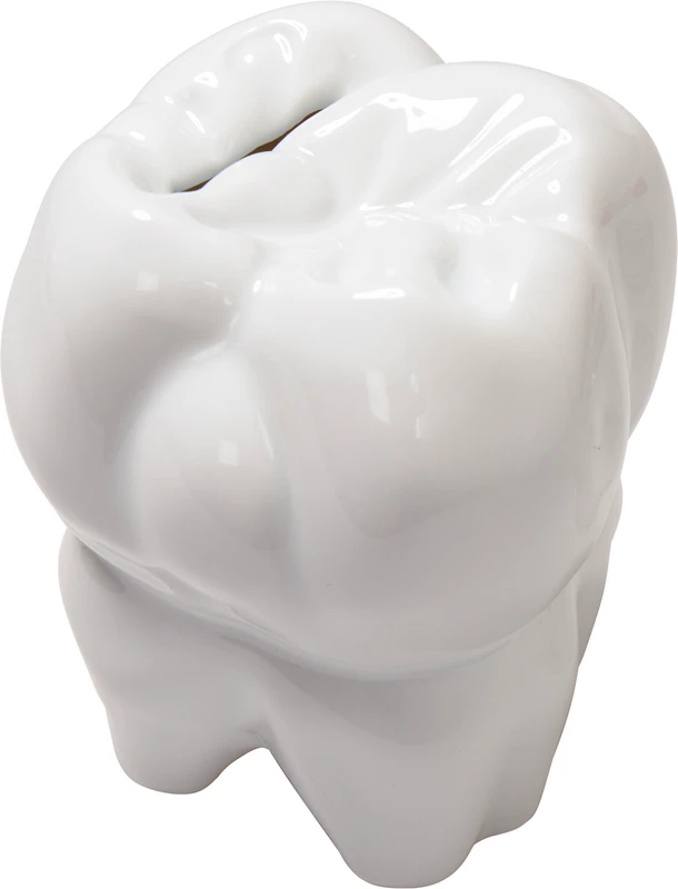 Zahnspardose  Stück  weiß aus Porzellan