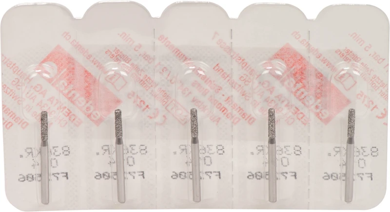 Omni Diamanten 836  Packung  5 Stück Standard, FG, Figur 157 Zylinder Kante rund, 6 mm, ISO 014