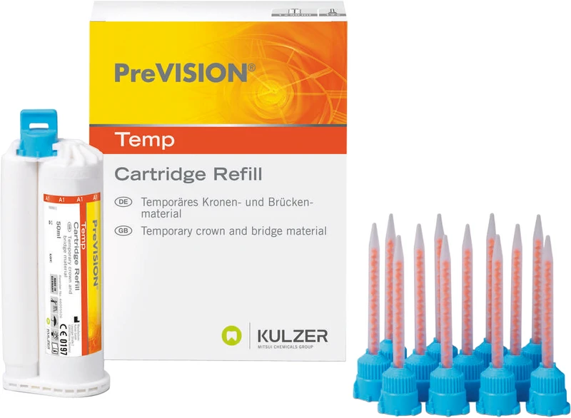 PreVISION® Temp  Refill Packung  50 ml Doppelkartusche A1, 12 Mixing Tips
