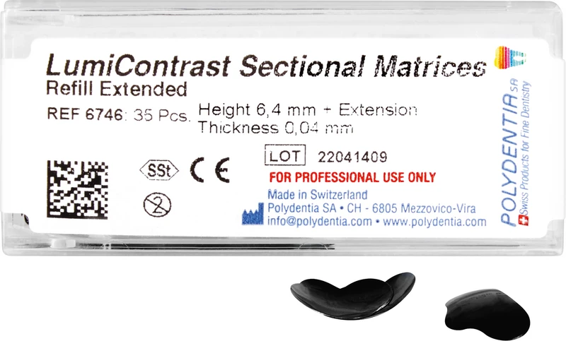 LumiContrast  Nachfüllpackung  35 Teilmatrizen mit Ausdehnung 6,4 mm, Stärke 0,04 mm, Molar