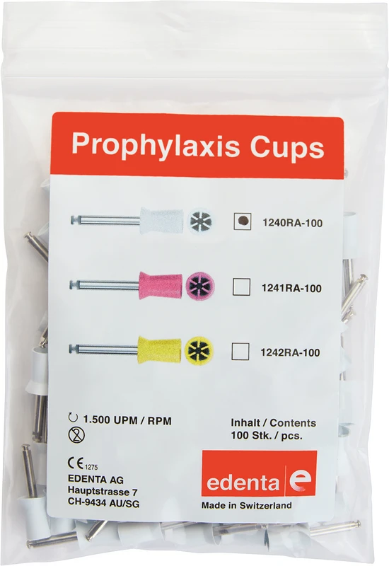 Prophy Polierer  Packung  100 Stück weiß medium, RA, Figur 034, 9 mm, ISO 060