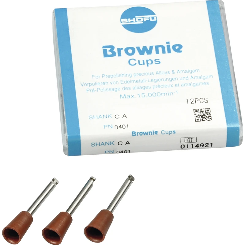 Silikonpolierer  Packung  12 Stück braun, RA, Figur Kelch, ISO 065