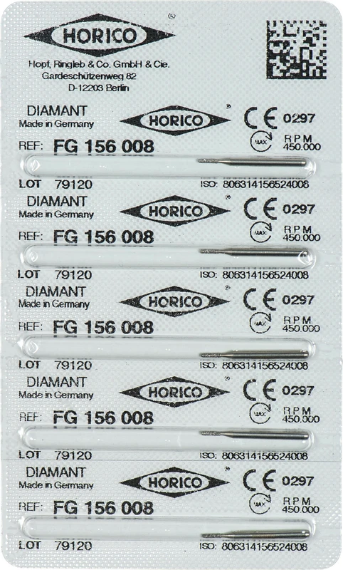 Diamantschleifer 156  Packung  5 Stück FG, Figur 156, 4 mm, ISO 008