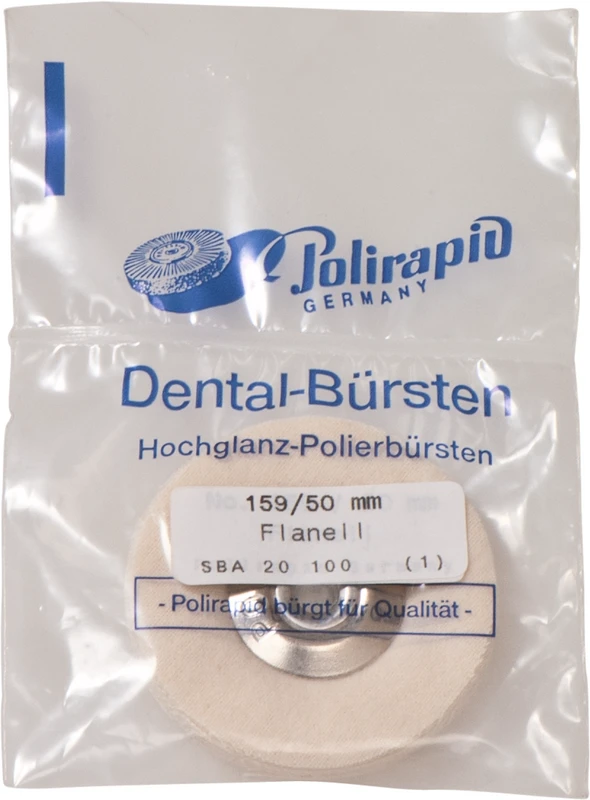 Schmalbürsten  Stück  mit Aluzentrum, Flanell, Ø 90 mm, S: 8 mm