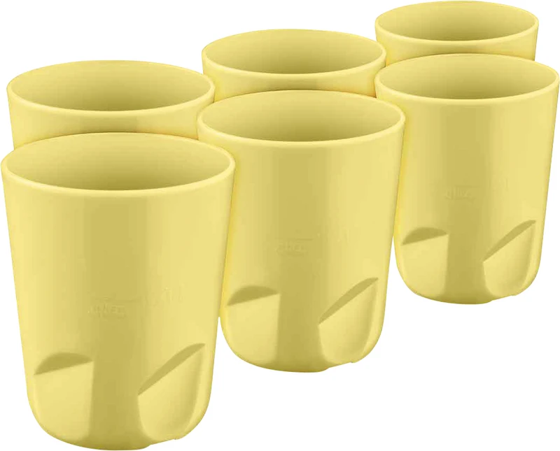 Mehrweg Mundspülbecher  Packung  6 Stück hellgelb