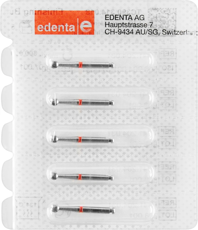 HM-Finierer TC41  Packung  5 Stück rot, 24 Schneiden, RA, Figur 001 Kugel, 2,85 mm, ISO 031