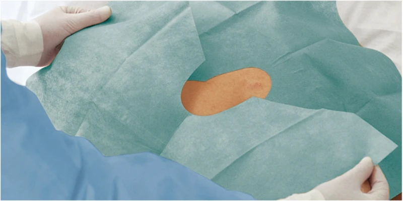 Foliodrape® Protect Lochtücher  Packung  40 Stück 75 x 90 cm, selbstklebend, 2-teilig, Ø variabel