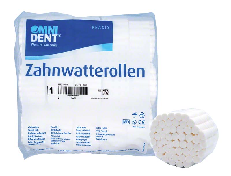 Zahnwatterollen  Packung  300 g Ø 8 mm, Größe 1