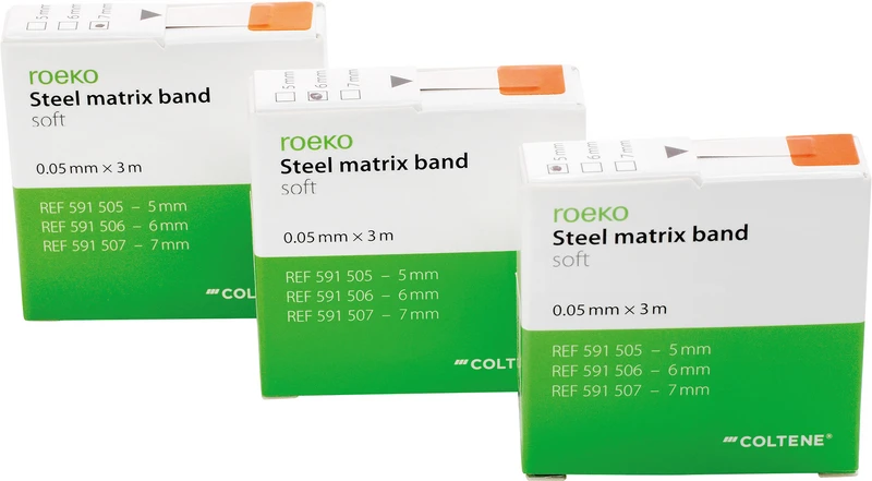 roeko Stahlmatrizenband  Spender  3 m Band Breite 6 mm, Stärke 0,03 mm