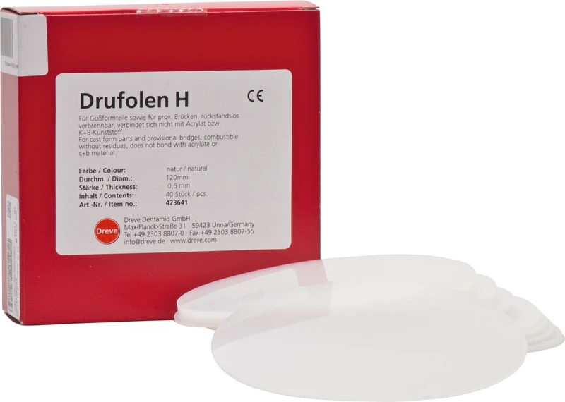 DRUFOLEN H  Packung  40 Stück Ø 120 mm, natur, Stärke 0,6 mm