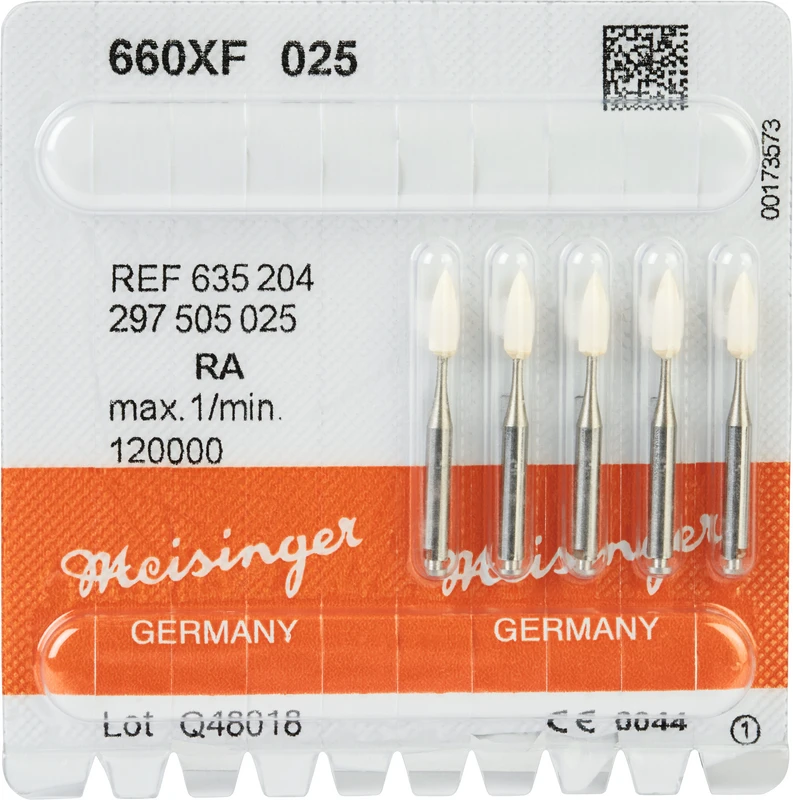 Keramische Schleifer 660  Packung  5 Stück weiß extra fein, RA, Figur 297, 7 mm, ISO 025