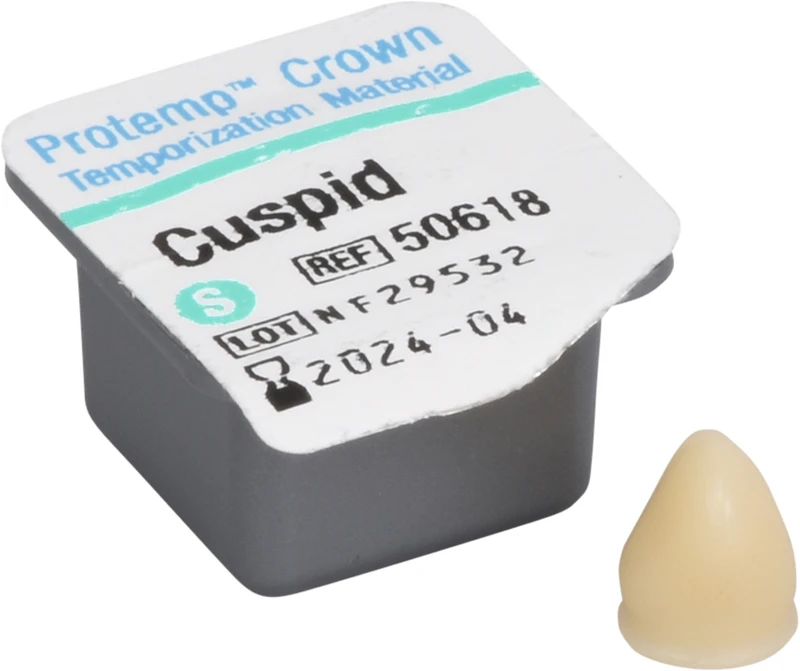 Protemp Crown  Packung  5 Stück Eckzahn S, 1 Stückmesslehre