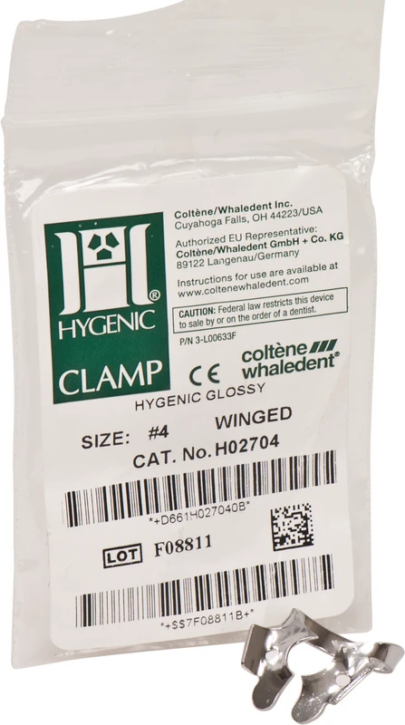 HYGENIC® Dental Dam Klammern  Stück  Flügelklammer für kleine Molaren OK, 4