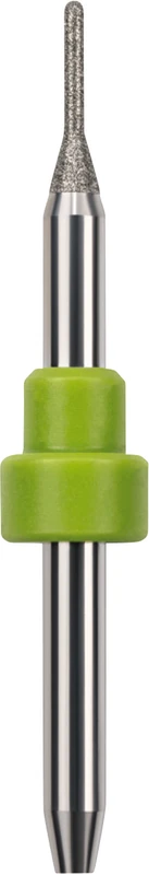 CAD\CAM Diamant Schleifer  Stück  diamantiert, grün, Schaft-Ø 3 mm, Figur ZGB2-50D, Kopflänge: 6 mm, ISO 010