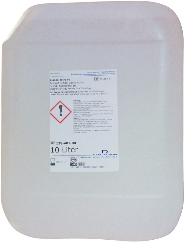 Glänzelektrolyt  Kanister  10 Liter