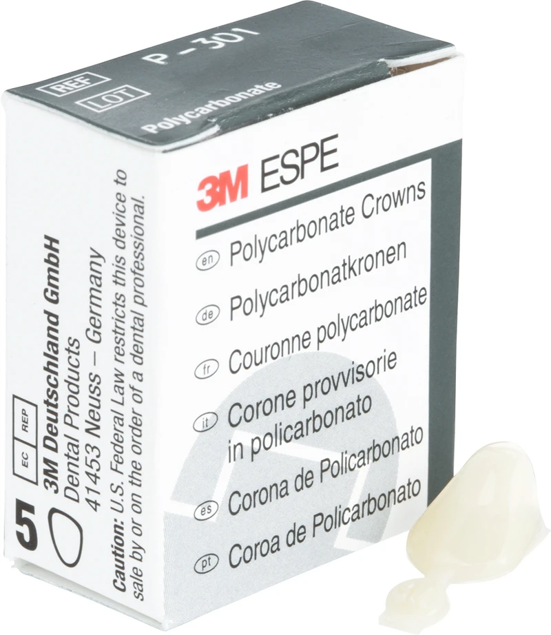 Polycarbonat-Kronen  Packung  5 Stück Nr. 301