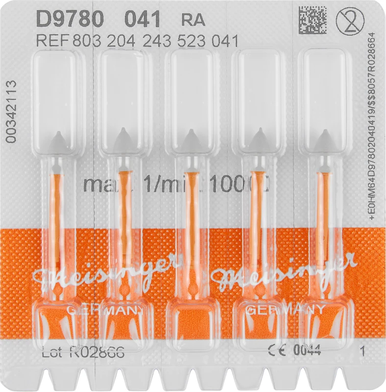 Einweg Diamant Polierer  Packung  5 Stück grau, RA, Figur 243, 8 mm, ISO 041