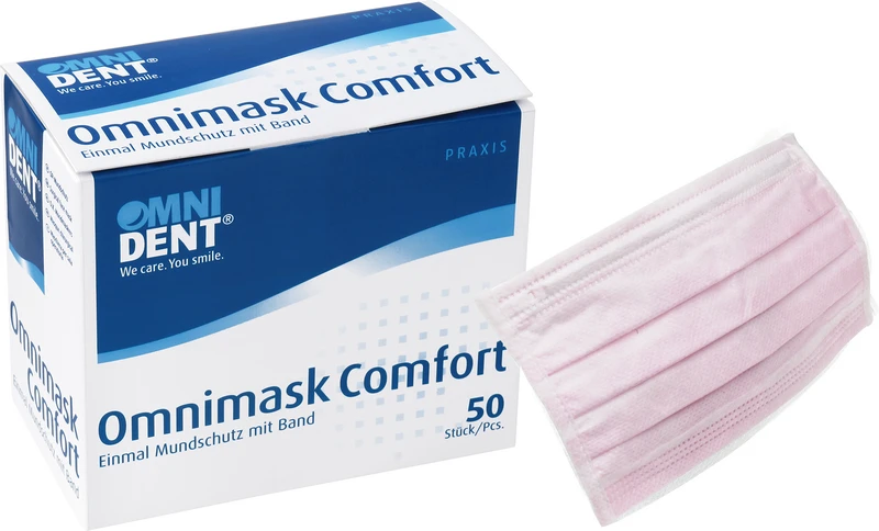 Omnimask Comfort  Packung  50 Stück rosa mit Band