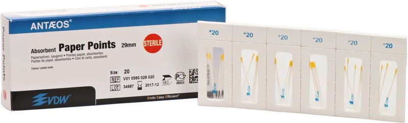 Papierspitzen steril  Packung  180 Stück Taper.02, ISO 020