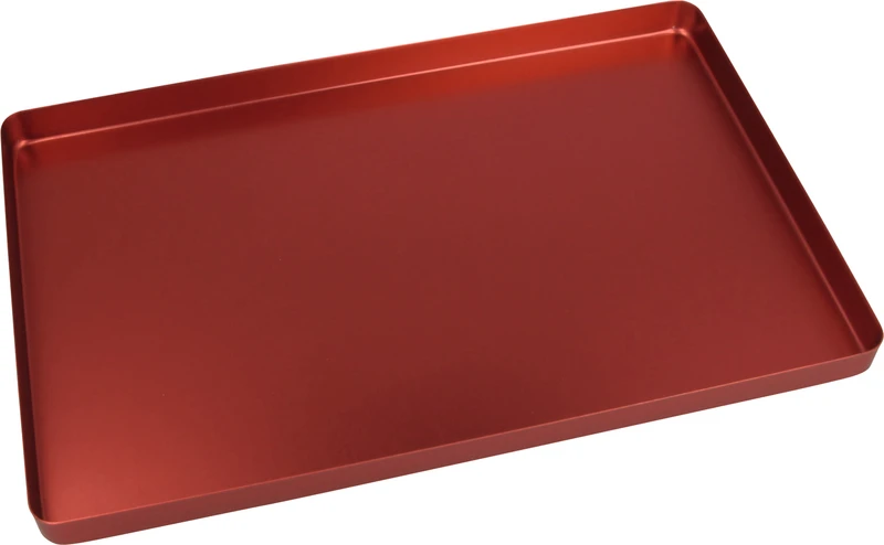 Norm-Tray Aluminium  Stück  Boden ungelocht rot, 18 x 28 cm