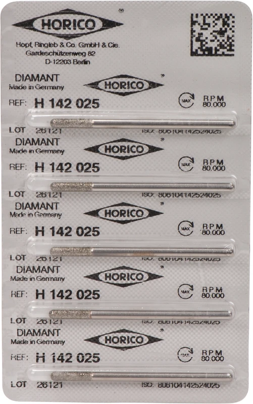 Diamantschleifer H 142  Packung  5 Stück HP, Figur 142, 10 mm, ISO 025