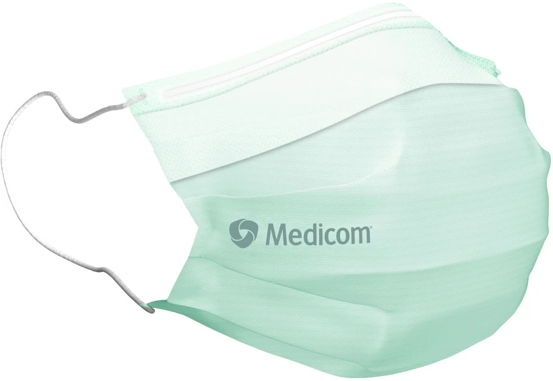 Medicom® SafeMask® SofSkin® fog-free medizinischer Mundschutz  Packung  50 Stück grün, mit Ohrschlaufe