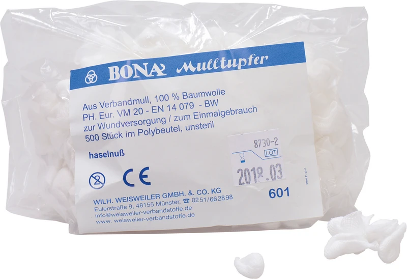 BONA Mulltupfer  Beutel  500 Stück Haselnuss