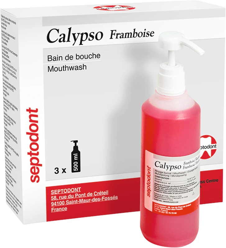 Calypso  Packung  3 x 500 ml Himbeere, 1 Dosierpumpe