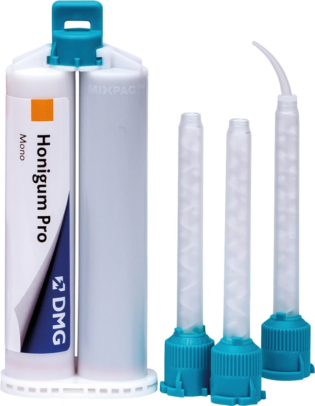 Honigum Pro Mono  Packung  2 x 50 ml Doppelkartusche, 4 Automix-Tips, 4 Intraoral-Tips