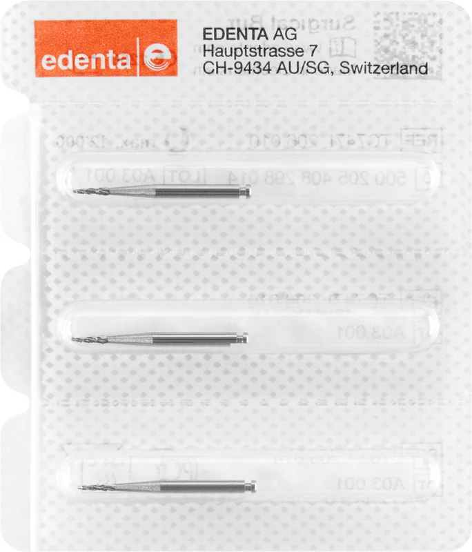 Chirurgie Knochenfräser HM C163A  Packung  3 Stück RAL, Figur 408, 6 mm, ISO 014