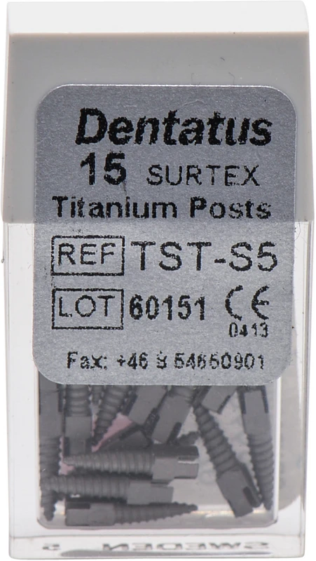 Classic Surtex Titan Wurzelstifte  Packung  15 Stück 7,8 mm, Ø 1,65 mm, Größe 5