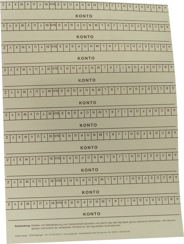 Alphabetleisten DIN A5  Packung  10 Stück blau