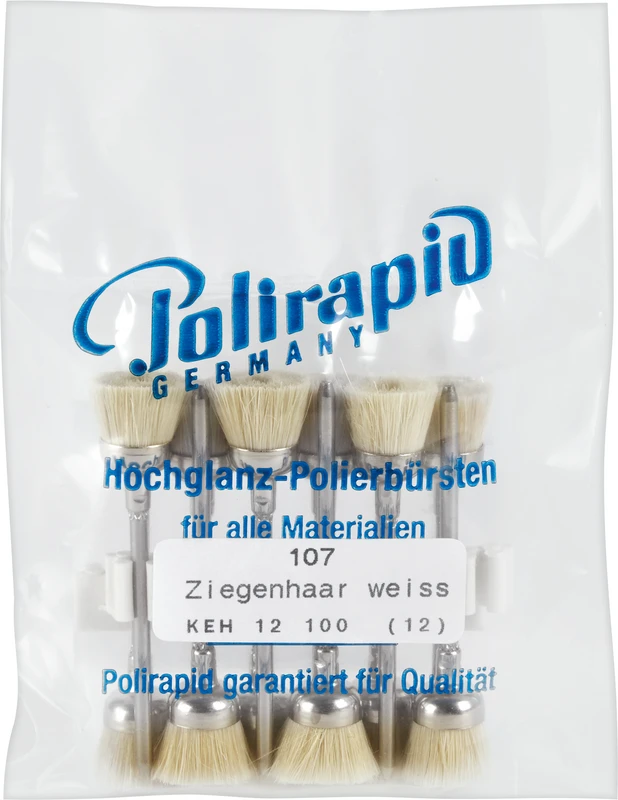 Kelchbürsten  Packung  12 Stück HP, Ziegenhaar weiß, Figur Kelch, Ø 9,7 mm